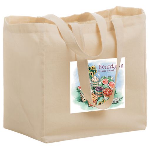 Custom Printed Cotton Canvas Grocery Tote Bag w/Full Color (12"x8"x13") - Color Evolution - CN12813-CE